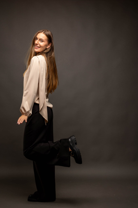 Bluza eleganta dama cu funda decorativa – bej [5]