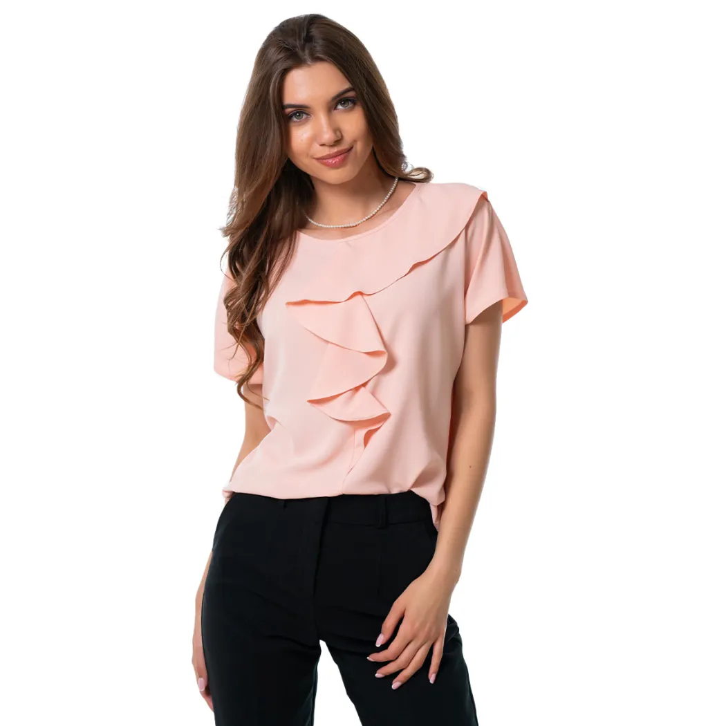Bluza roz cais cu volane [3]