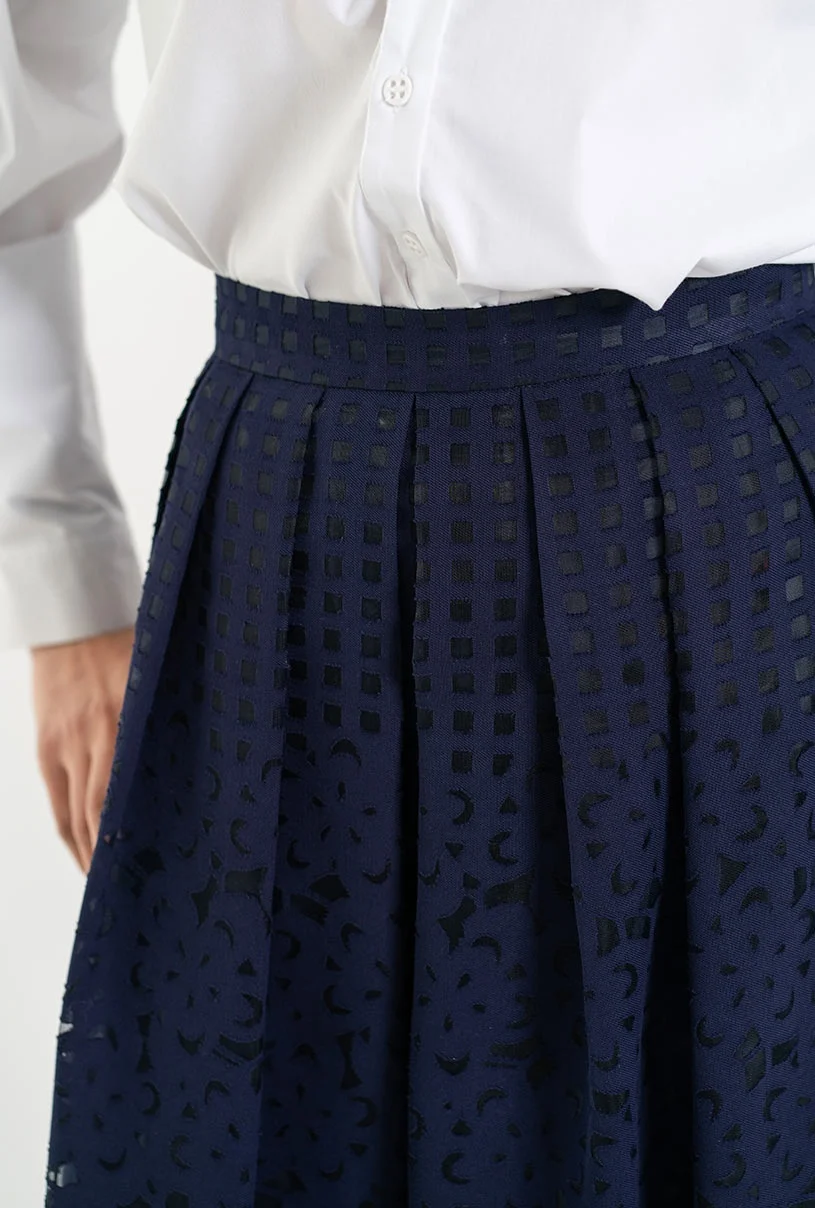 Fusta dama bleumarin midi [6]