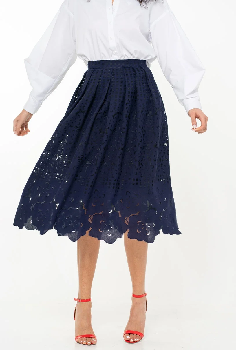 Fusta dama bleumarin midi [3]