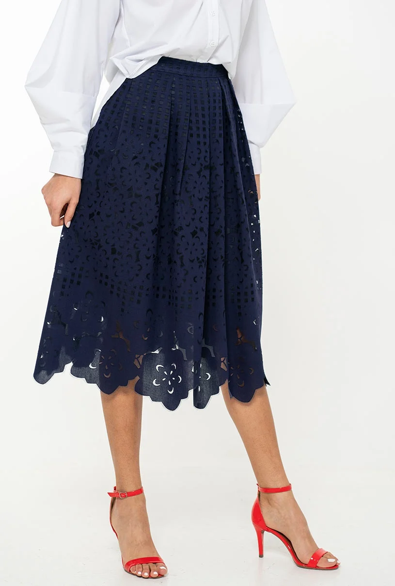 Fusta dama bleumarin midi [4]