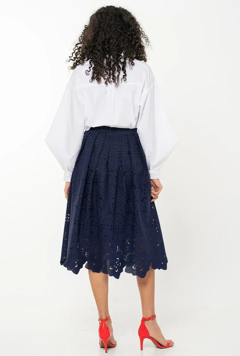 Fusta dama bleumarin midi [2]