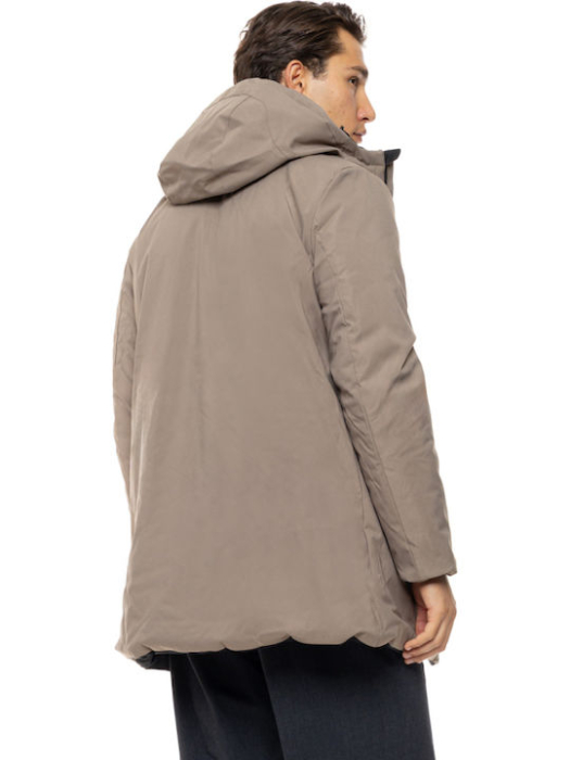 Geaca barbati reversibila cu gluga – negru / bej [4]