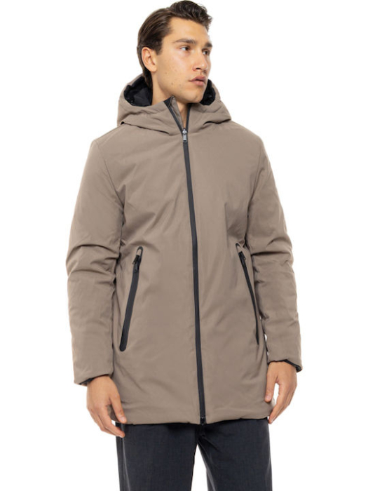 Geaca barbati reversibila cu gluga – negru / bej [5]