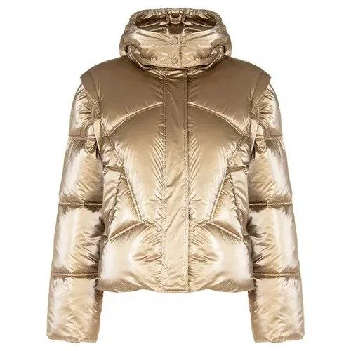 Geaca dama aurie metalizata 2 in 1 cu gluga [4]