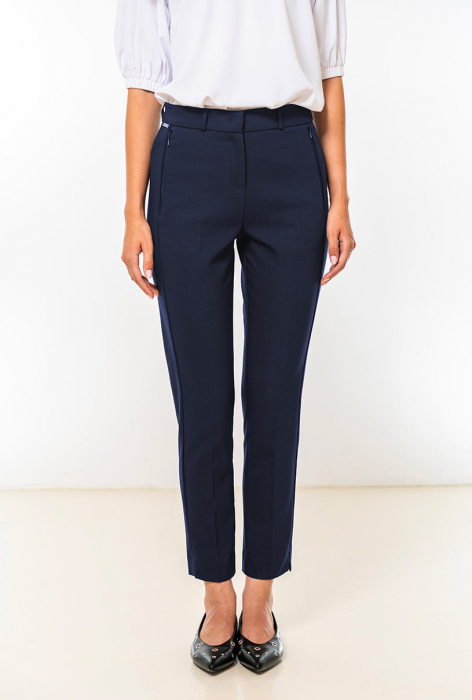Pantaloni bleumarin cu croi conic SIENA [1]