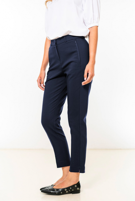 Pantaloni bleumarin cu croi conic SIENA [3]
