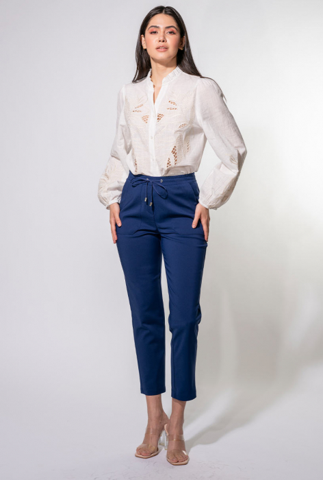 Pantaloni bleumarin cu snur [3]