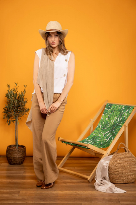 Pantaloni EVAZATI Bej [3]