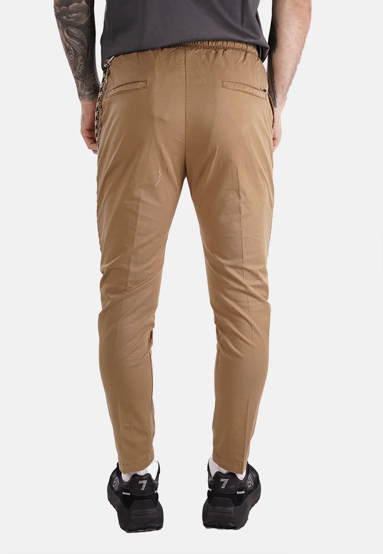 Pantaloni jogger bej cu șnur decorativ [2]
