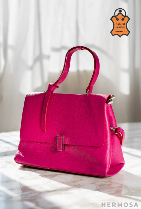 Poseta Piele naturala | Fucsia intens  [2]