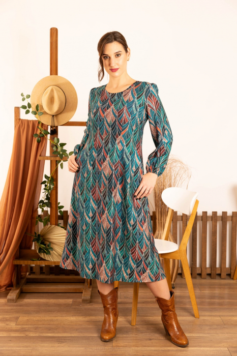 ROCHIE MIDI CU PRINT ABSTRACT SI CORDON [3]