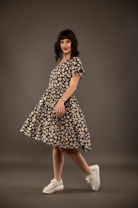 ROCHIE NEAGRA CU IMPRIMEU FLORAL [3]