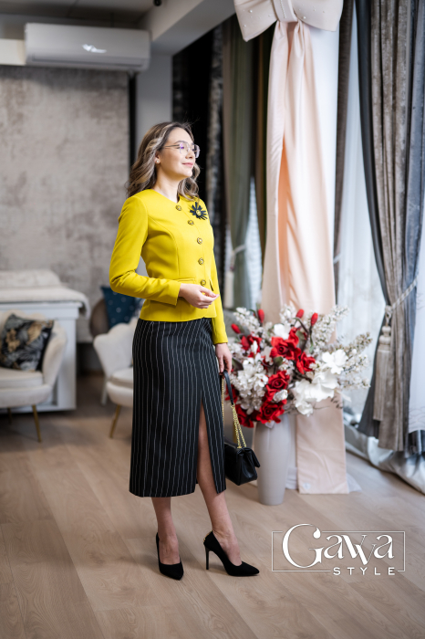 Sacou dama elegant galben [3]