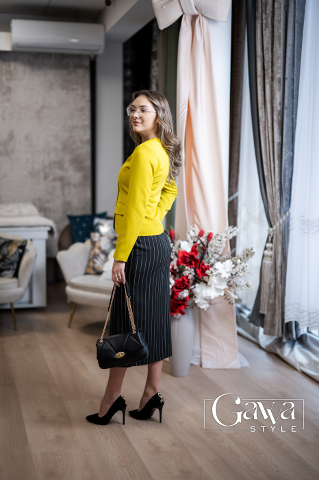 Sacou dama elegant galben [6]
