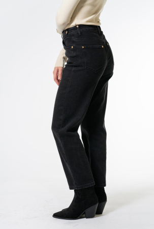 Blugi dama negri mom fit cu talie inalta [1]