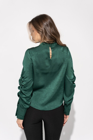 Bluza dama verde smarald eleganta cu maneci decupate [1]