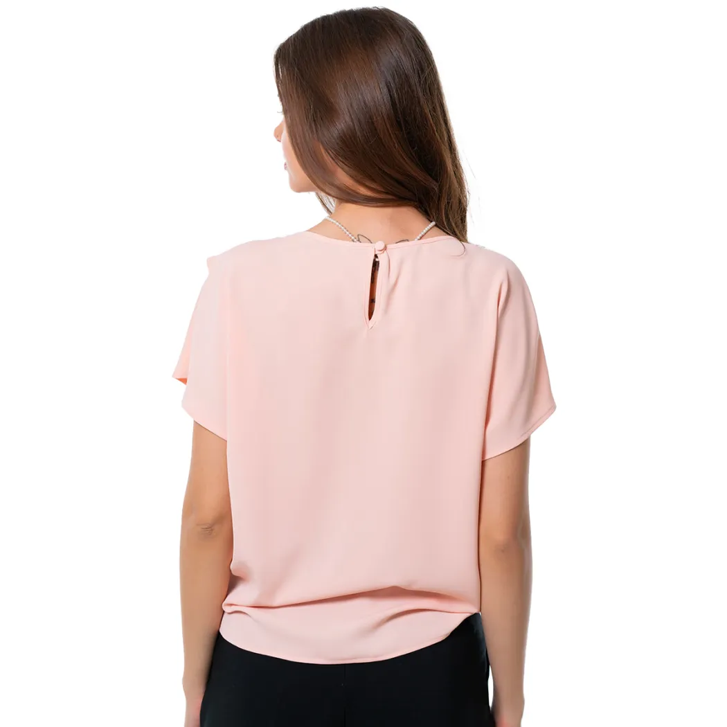 Bluze, Veste - Bluza roz cais cu volane