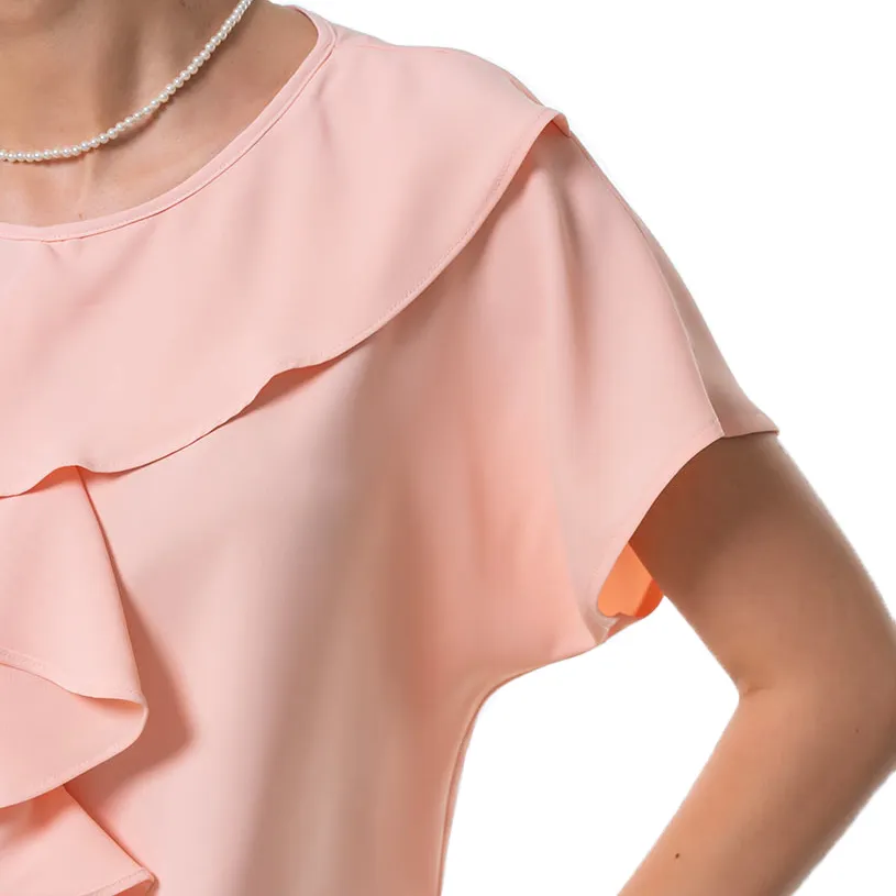 Bluza roz cais cu volane [3]