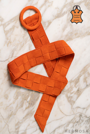 Centura piele naturala/ Portocaliu intens [1]