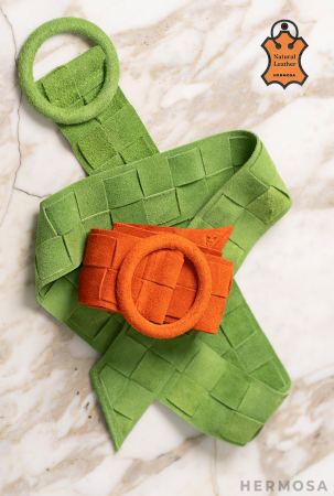 Centura piele naturala Verde vibrant  [1]