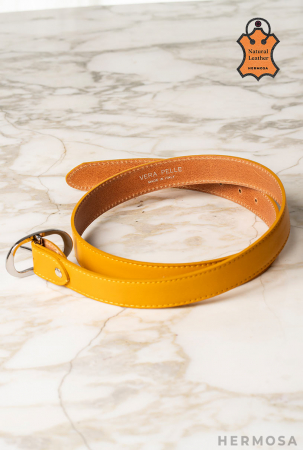 Curea piele naturala  / Galben mustar  [1]