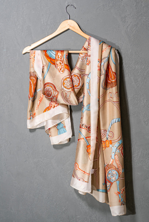 Esarfa bej cu imprimeu baroc [2]