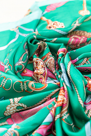 Esarfa dama Verde cu imprimeu baroc  [1]