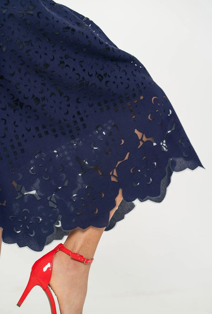 Fusta dama bleumarin midi [4]