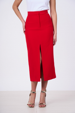 FUSTA MIDI ROSIE CU CREVASA [1]