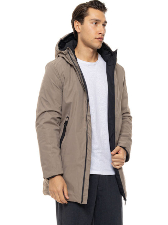 Geaca barbati reversibila cu gluga – negru / bej [5]