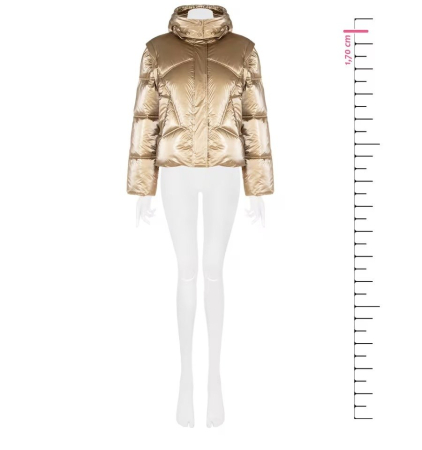 Geaca dama aurie metalizata 2 in 1 cu gluga [2]