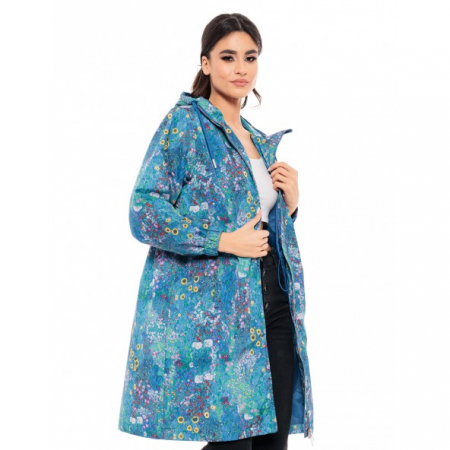 Jachete, Geci - Jacheta impermeabila cu imprimeu floral