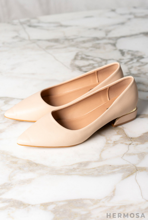 PANTOFI BEJ CU TOC MIC [1]