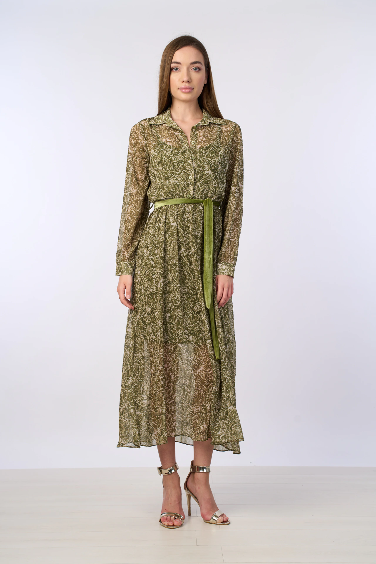 Rochii - ROCHIE CAMASA MIDI DIN VOAL