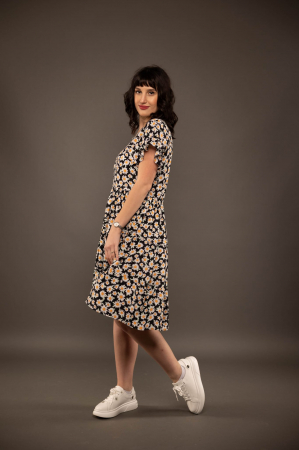 ROCHIE NEAGRA CU IMPRIMEU FLORAL [1]