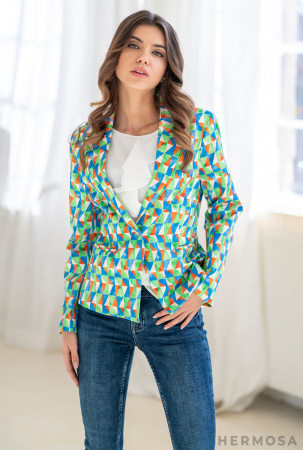 Femei - Sacou Geometric Multicolor