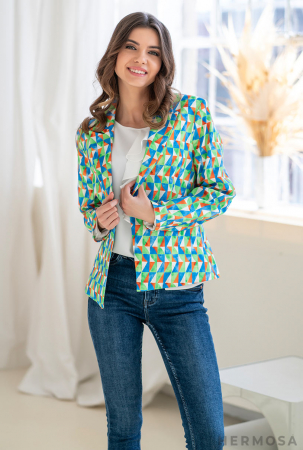 Femei - Sacou Geometric Multicolor