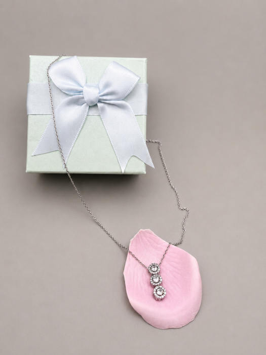 Colier argint 925 cu trei zirconii verticale Trinity Necklace GB Signature [3]
