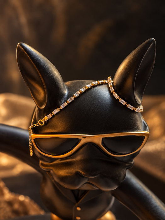 Brățară din argint 925 placată cu aur 18K Golden Baguette - vedere frontală GB Signature [3]