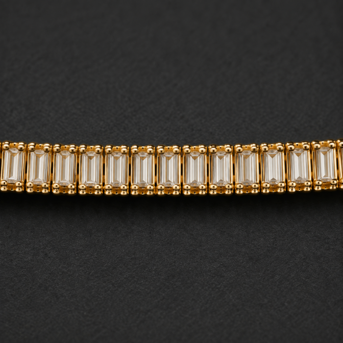Bratara tip tennis placata cu aur galben 18K Ice on Repeat Gold cu zirconii si inchidere reglabila GBSignature [2]