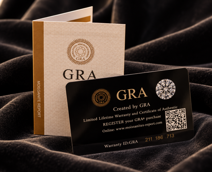 Cercei din argint 925 Aurora Moissanite cu certificat GRA – vedere frontală [4]