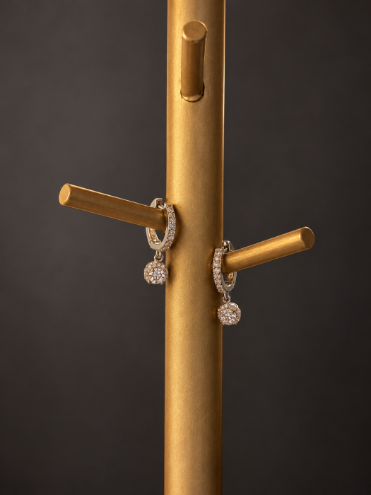 Cercei din argint 925 Aurora Moissanite cu certificat GRA – vedere frontală [2]