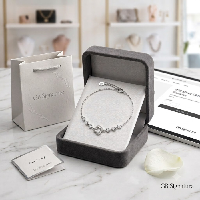 Bratara argint 925 cu trifoi si zirconii Clover Radiance Bracelet GB Signature [2]
