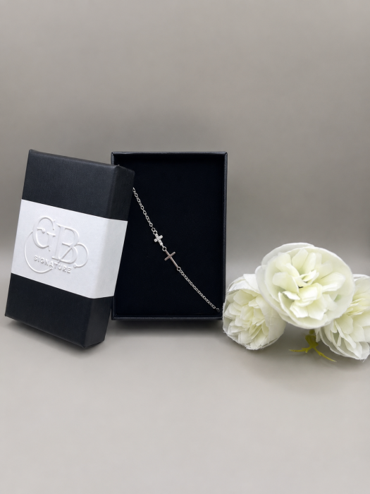 Bratara argint 925 cu doua cruciulite si zirconii Dual Cross Bracelet GB Signature [2]