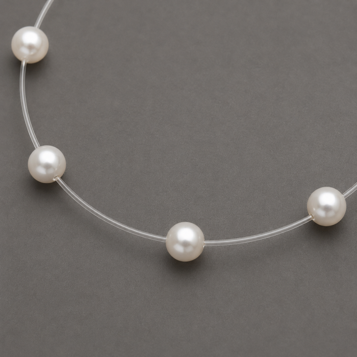 Colier fir transparent cu perle plutitoare Floating Pearls Necklace GB Signature [2]