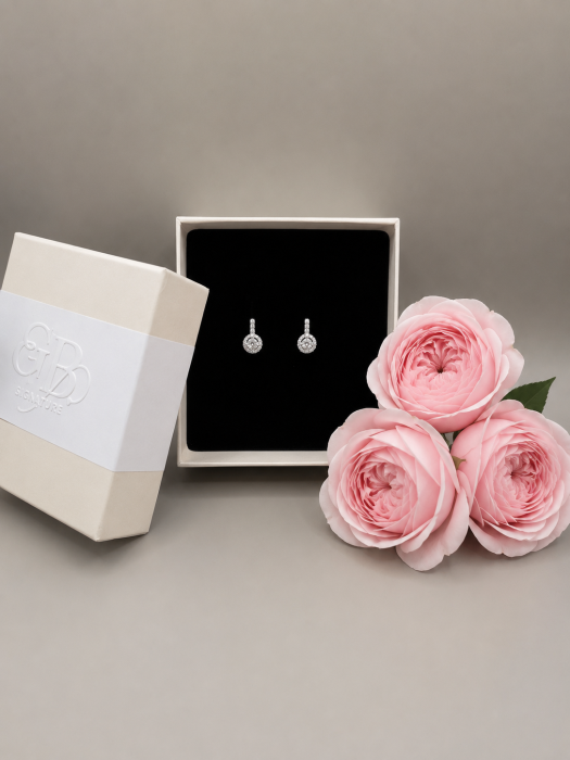 Cercei argint 925 cu halo si zirconii albe Luna Spark Earrings GB Signature [3]