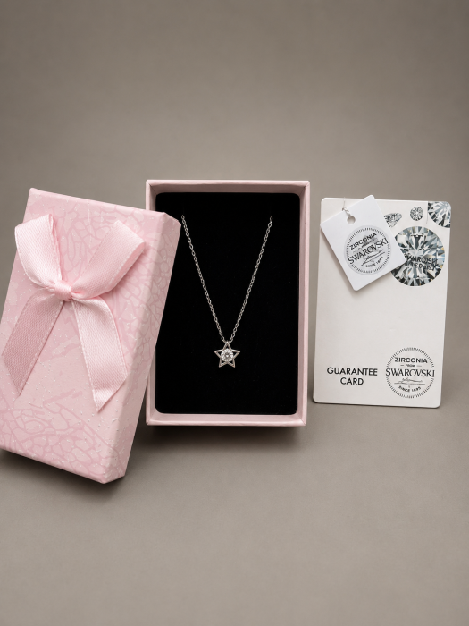 Colier argint 925 stea cu cristal Swarovski Zirconia Swarovski Starlit Wish GB Signature [2]