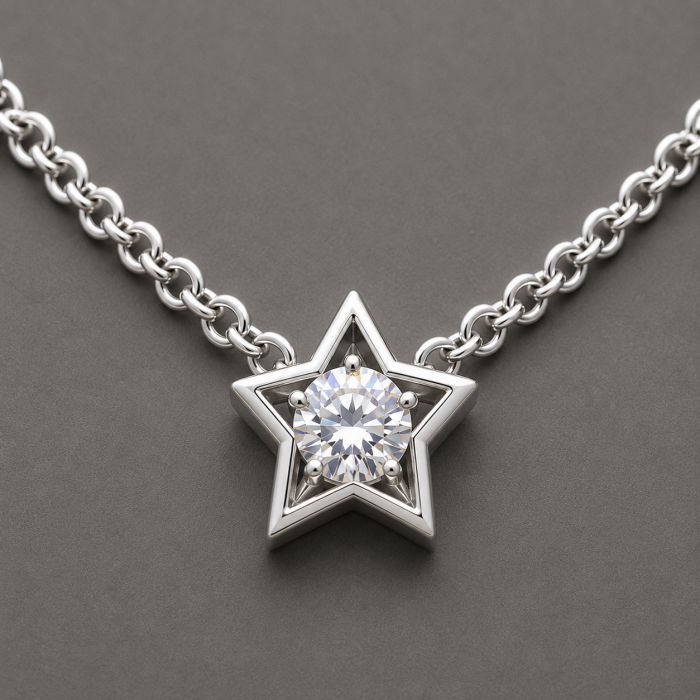 Colier argint 925 stea cu cristal Swarovski Zirconia Swarovski Starlit Wish GB Signature [3]