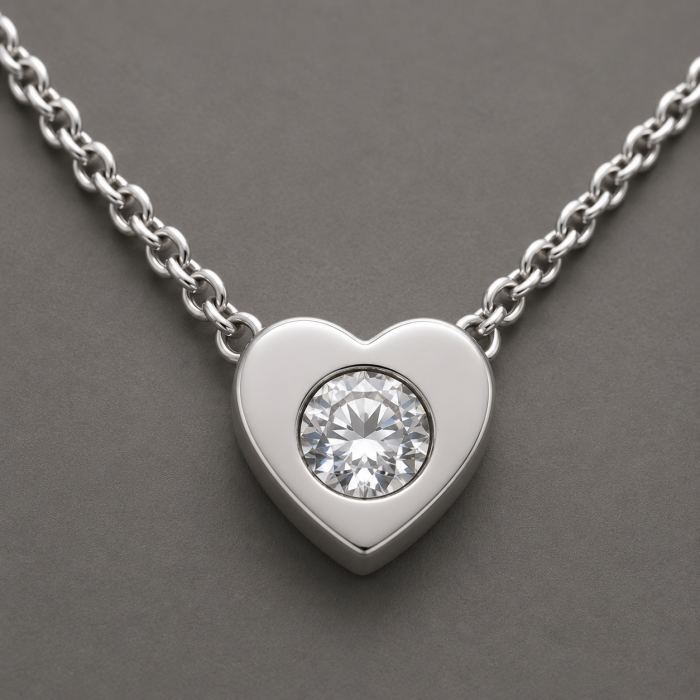 Colier argint 925 inima cu cristal Swarovski Zirconia Swarovski Heart Glow GB Signature [2]